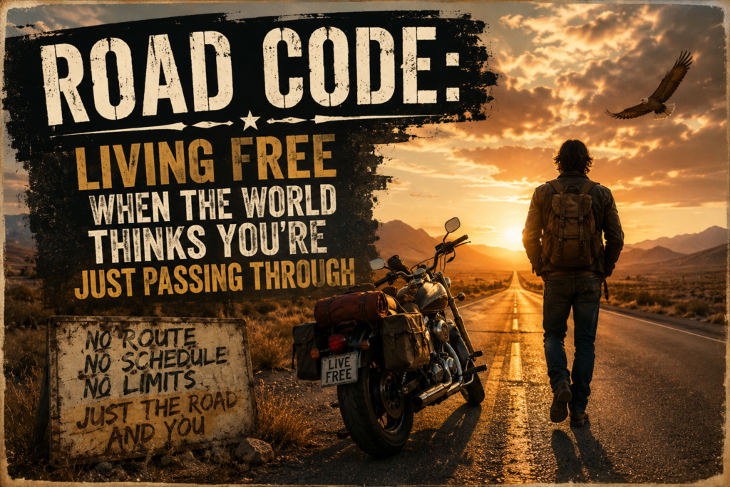 Explore Road Code: the real story of truckers, musicians & bikers living on the highway — the hustle, the ridicule, the freedom nobody else sees.